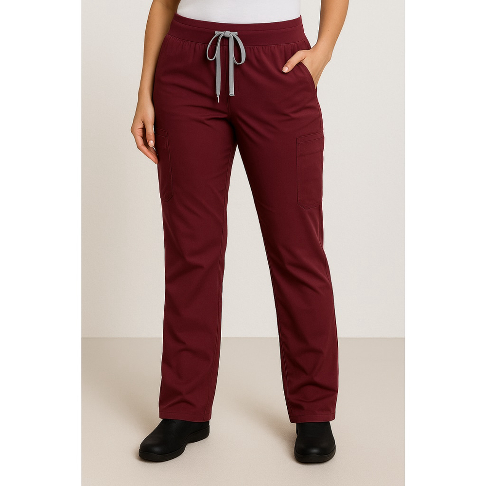 Women’s First Lifesaver Premium Medical Scrub Pants – Burgundy – Size S – NWOT